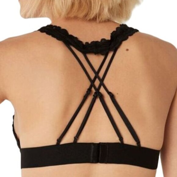 Victoria's Secret PINK Black Lace Strappy Back Halterneck Bralette S/P  NWT - Picture 4 of 16